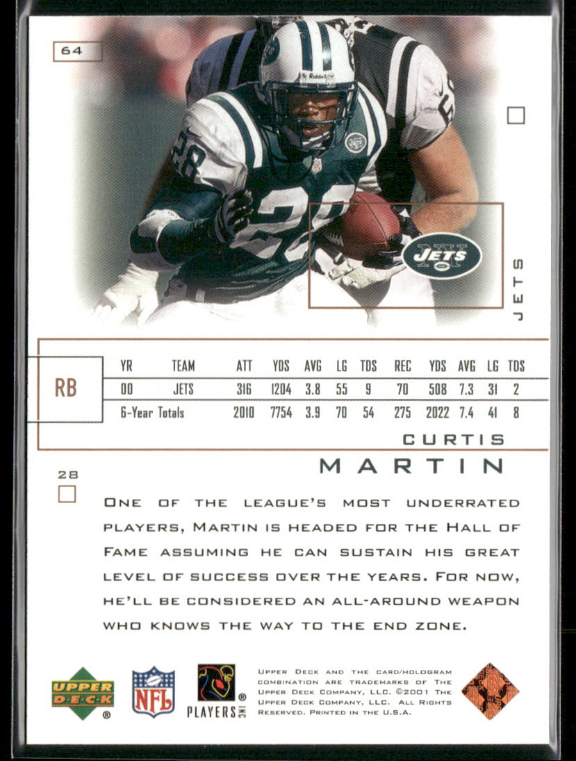 Curtis Martin 2001 Upper Deck Pros & Prospects #64 New York Jets