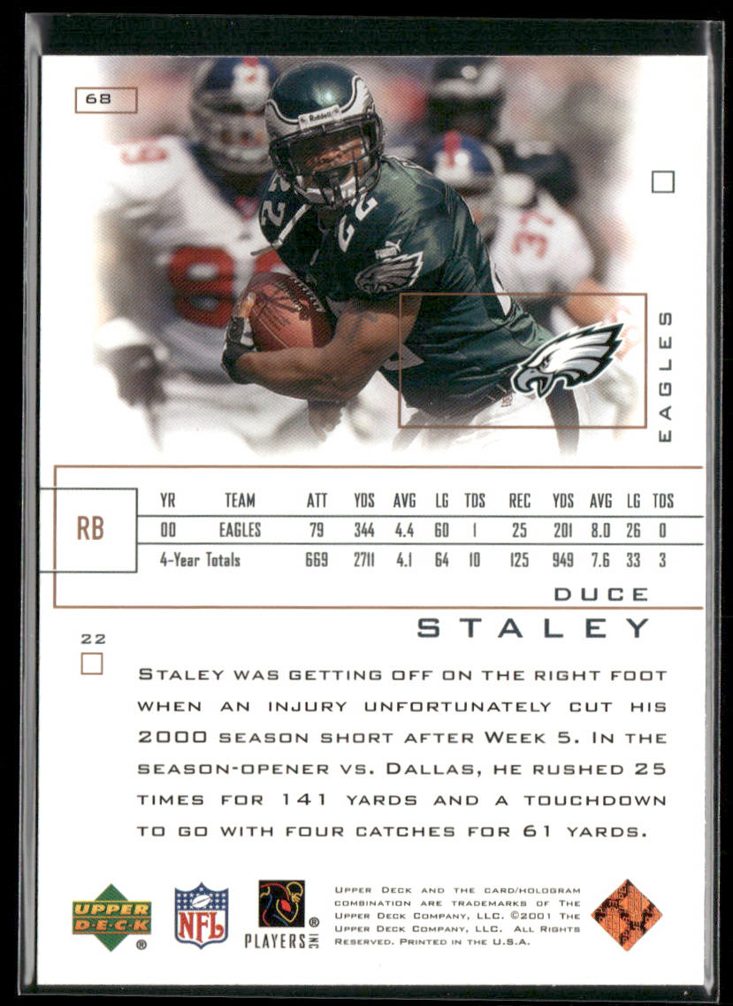 Duce Staley 2001 Upper Deck Pros & Prospects #68 Philadelphia Eagles