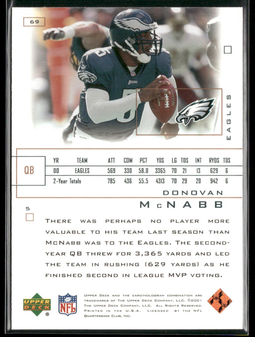 Donovan McNabb 2001 Upper Deck Pros & Prospects #69 Philadelphia Eagles
