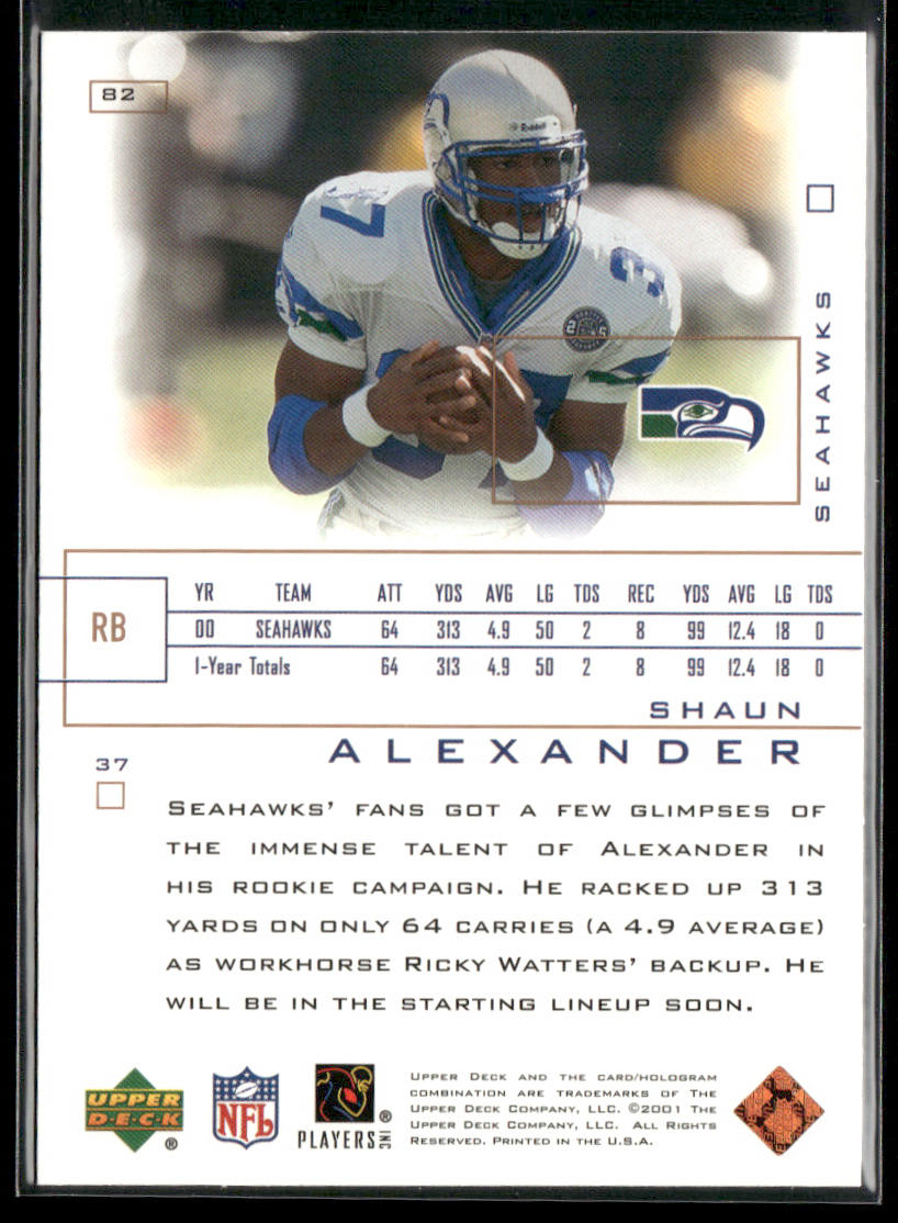 Shaun Alexander 2001 Upper Deck Pros & Prospects #82 Seattle Seahawks