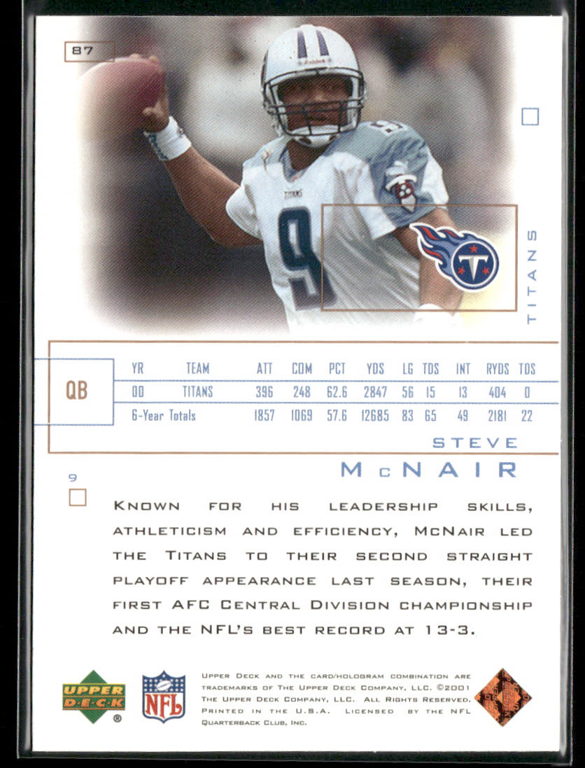Steve McNair 2001 Upper Deck Pros & Prospects #87 Tennessee Titans