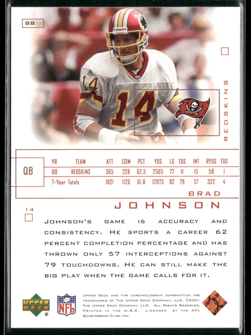 Brad Johnson 2001 Upper Deck Pros & Prospects #88 Tampa Bay Buccaneers