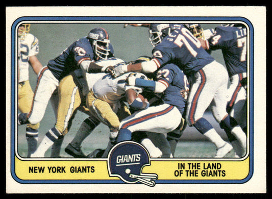 In the Land of the Giants 1981 Fleer Team Action #36 New York Giants