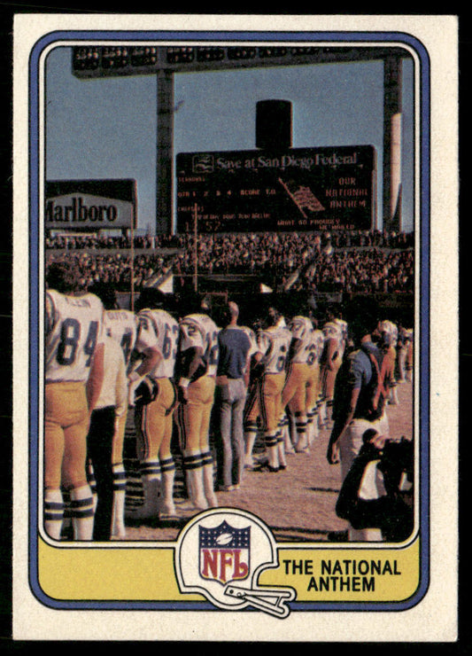 The National Anthem 1981 Fleer Team Action #75 San Diego Chargers
