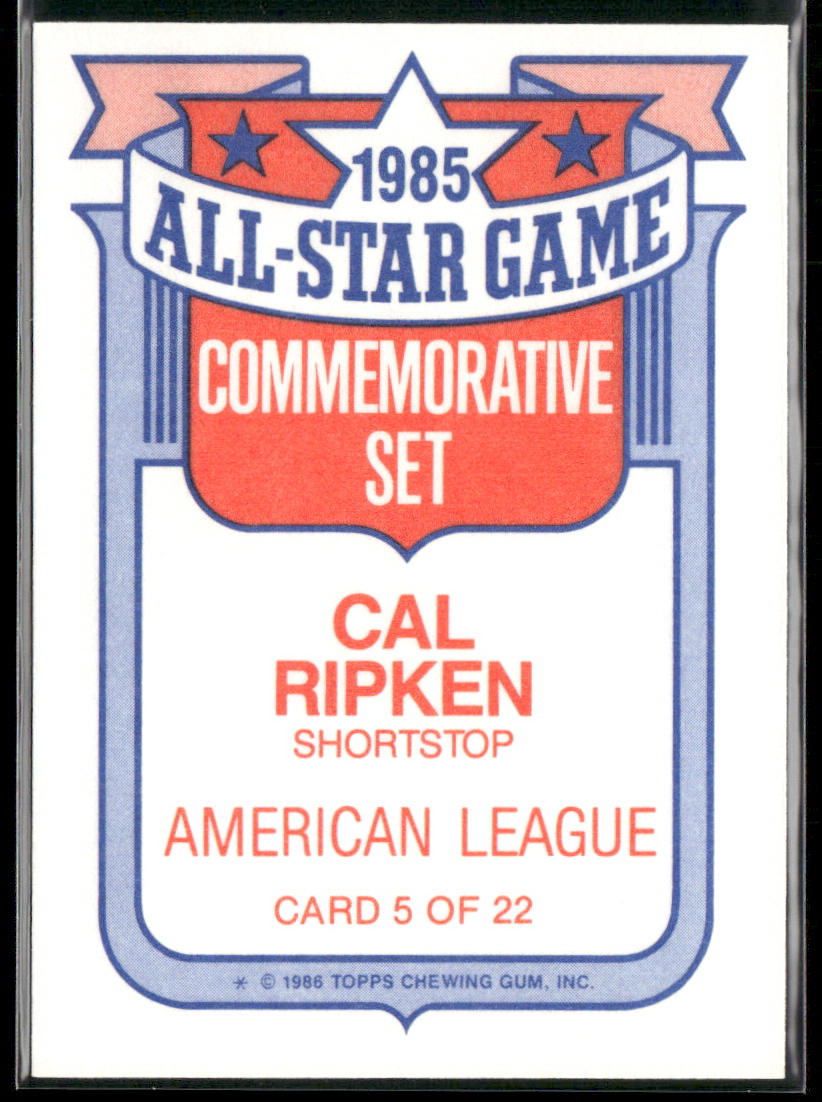 Cal Ripken 1986 Topps Glossy All-Stars #5 Baltimore Orioles