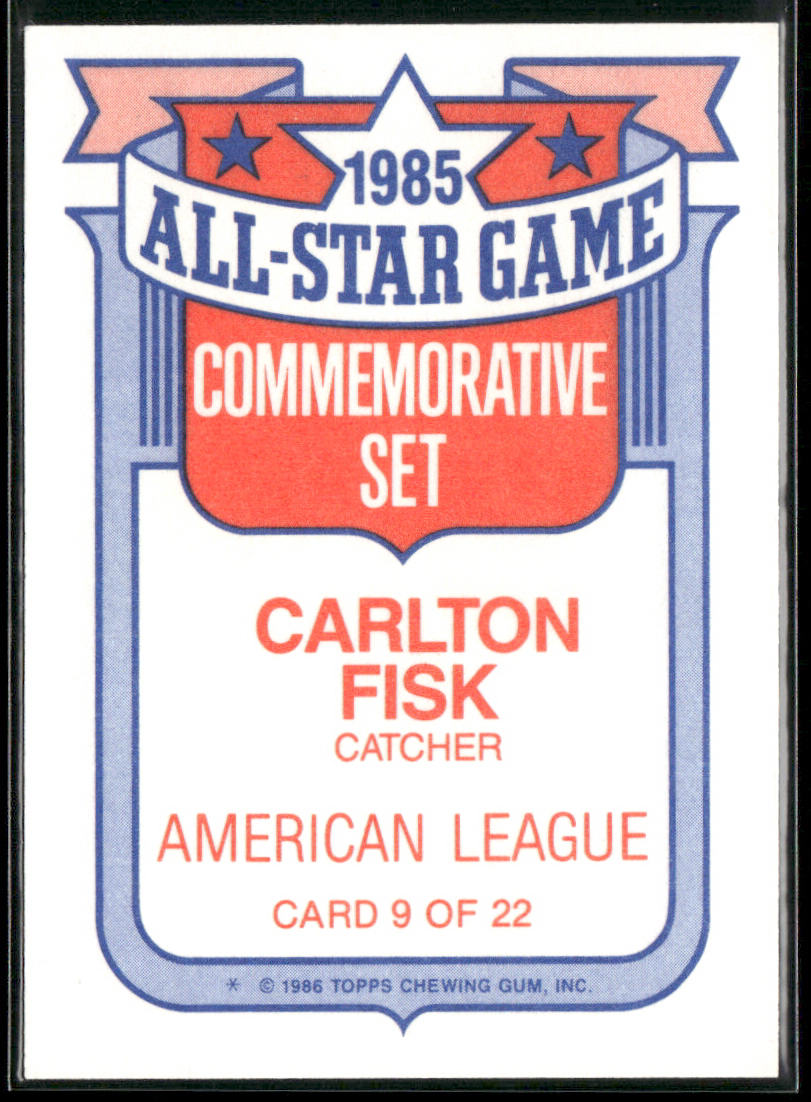 Carlton Fisk 1986 Topps Glossy All-Stars #9 Chicago White Sox