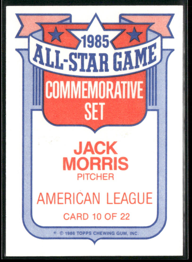 Jack Morris 1986 Topps Glossy All-Stars #10 Detroit Tigers