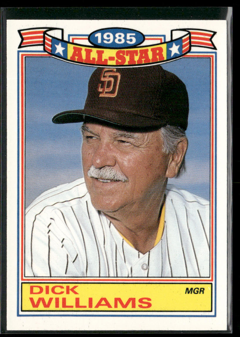 Dick Williams 1986 Topps Glossy All-Stars #12 San Diego Padres