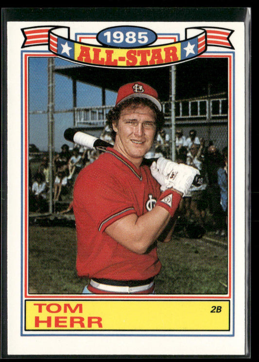 Tom Herr 1986 Topps Glossy All-Stars #14 St. Louis Cardinals
