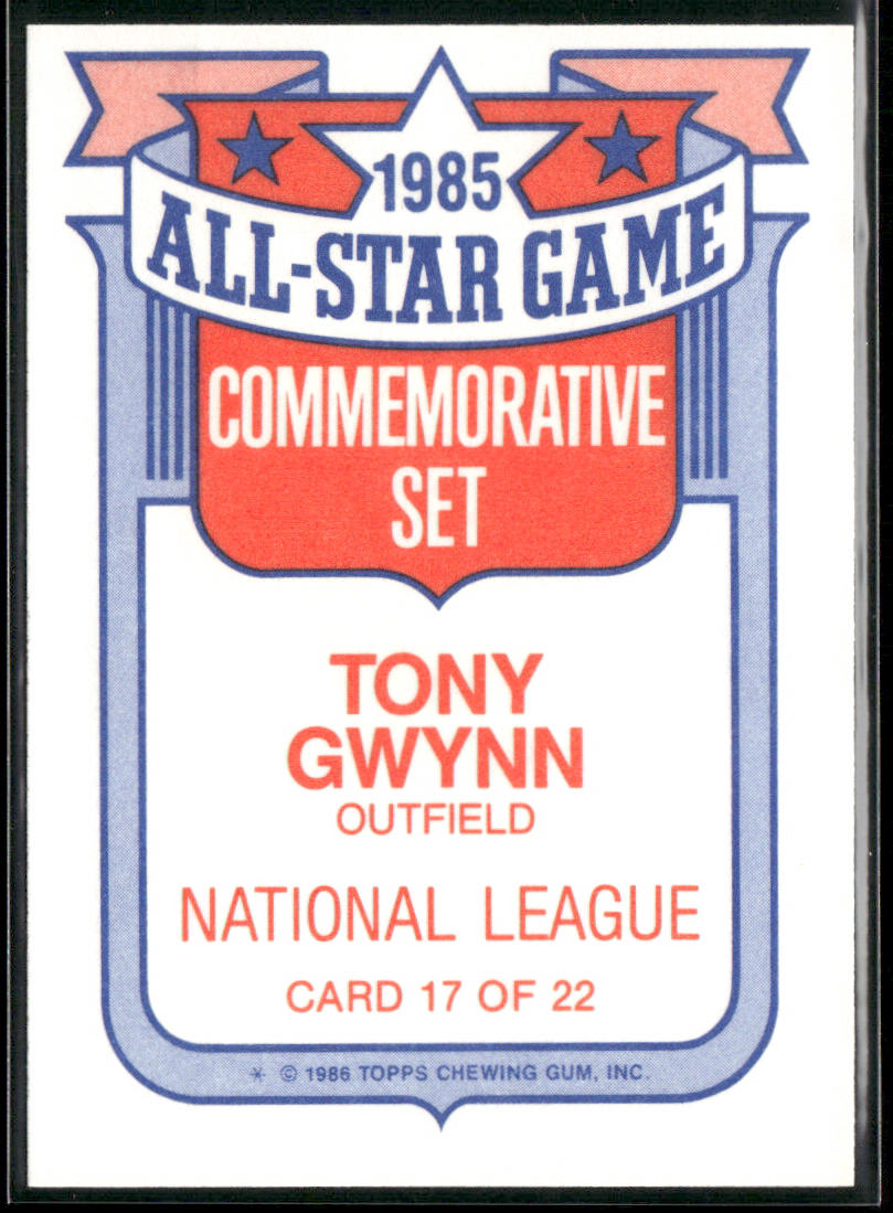 Tony Gwynn 1986 Topps Glossy All-Stars #17 San Diego Padres