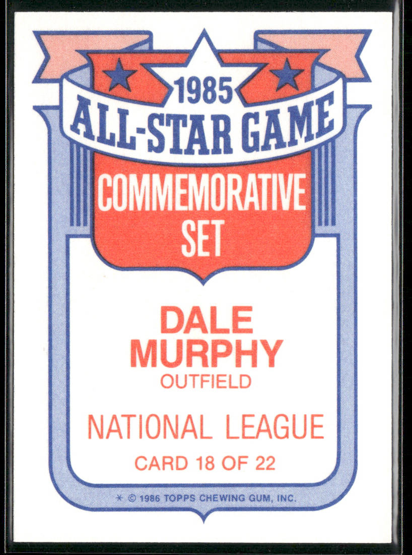 Dale Murphy 1986 Topps Glossy All-Stars #18b Atlanta Braves