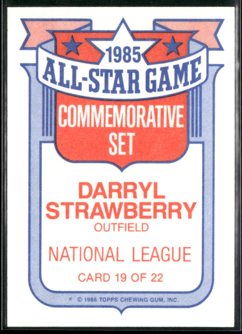 Darryl Strawberry 1986 Topps Glossy All-Stars #19 New York Mets