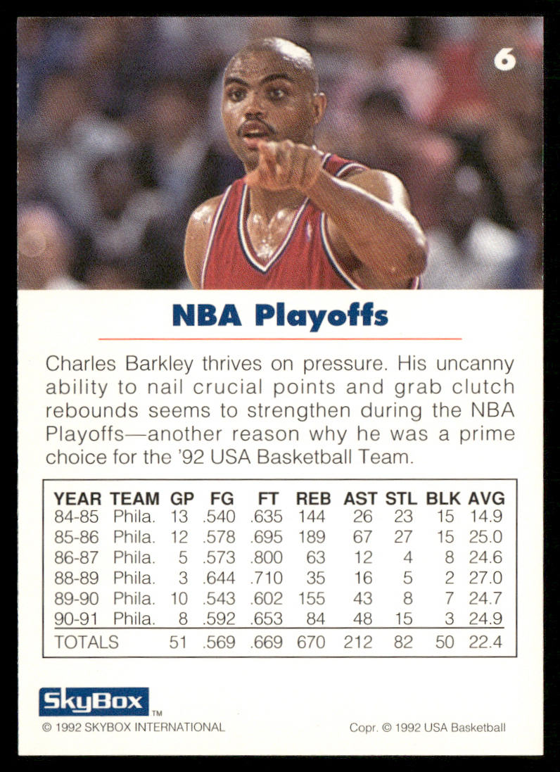 Charles Barkley 1992 SkyBox USA #6 USA