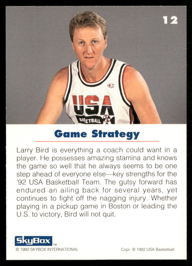 Larry Bird 1992 SkyBox USA #12 USA
