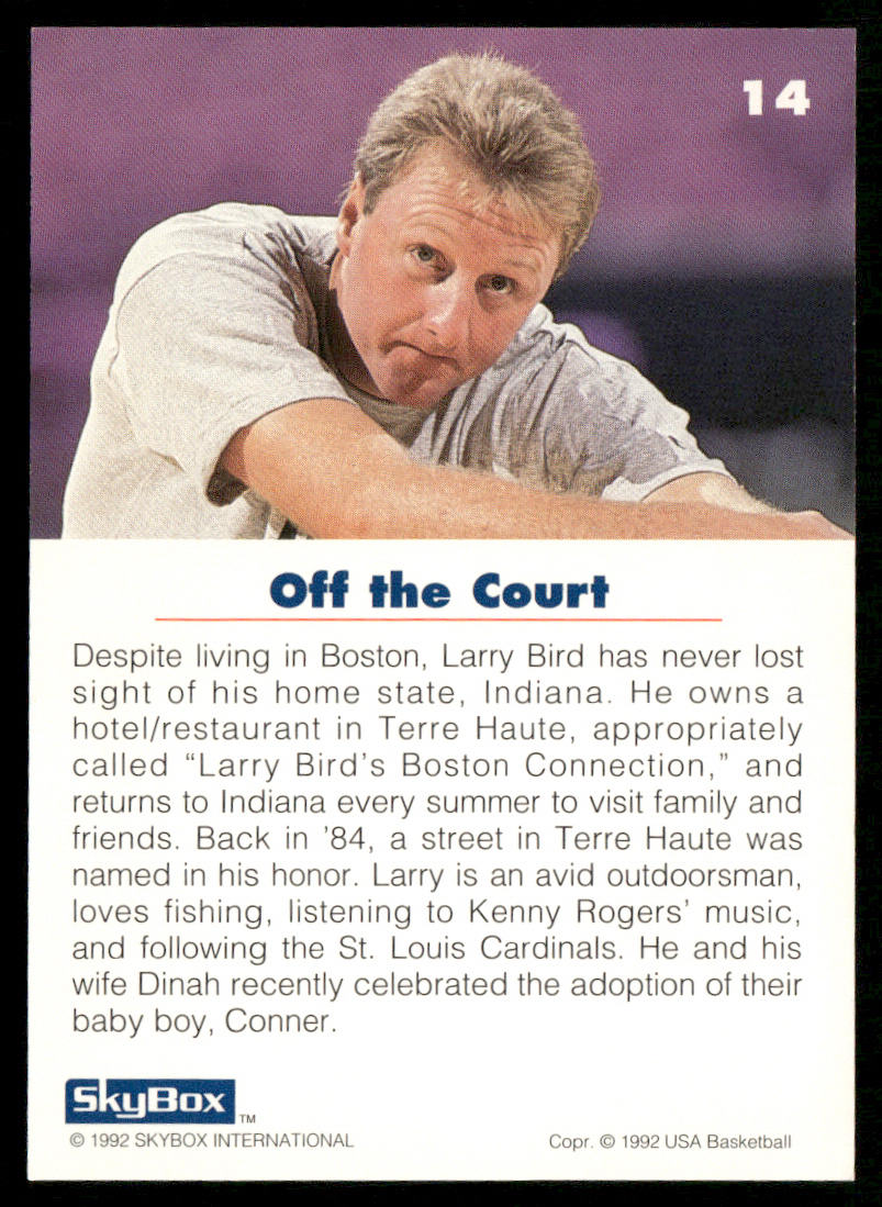 Larry Bird 1992 SkyBox USA #14 USA
