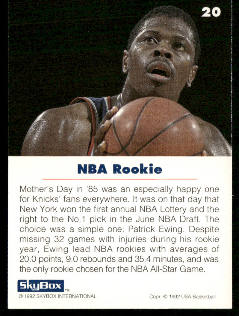 Patrick Ewing 1992 SkyBox USA #20 USA