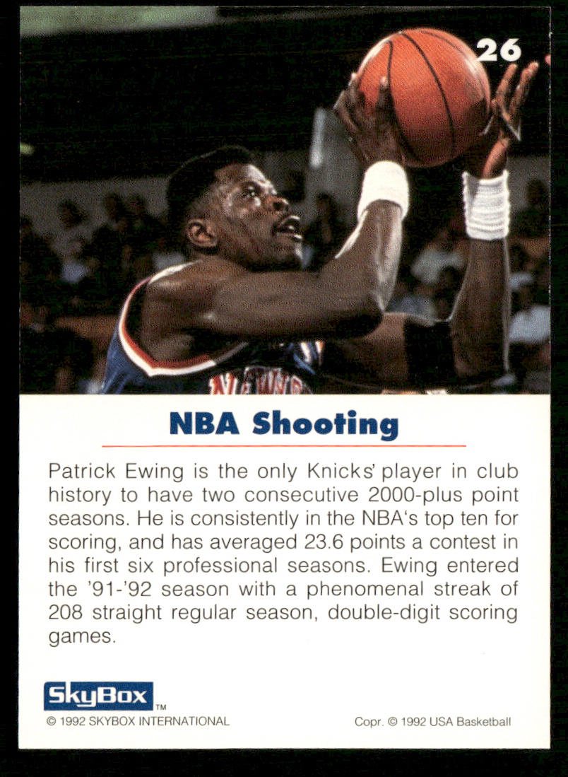 Patrick Ewing 1992 SkyBox USA #26 USA
