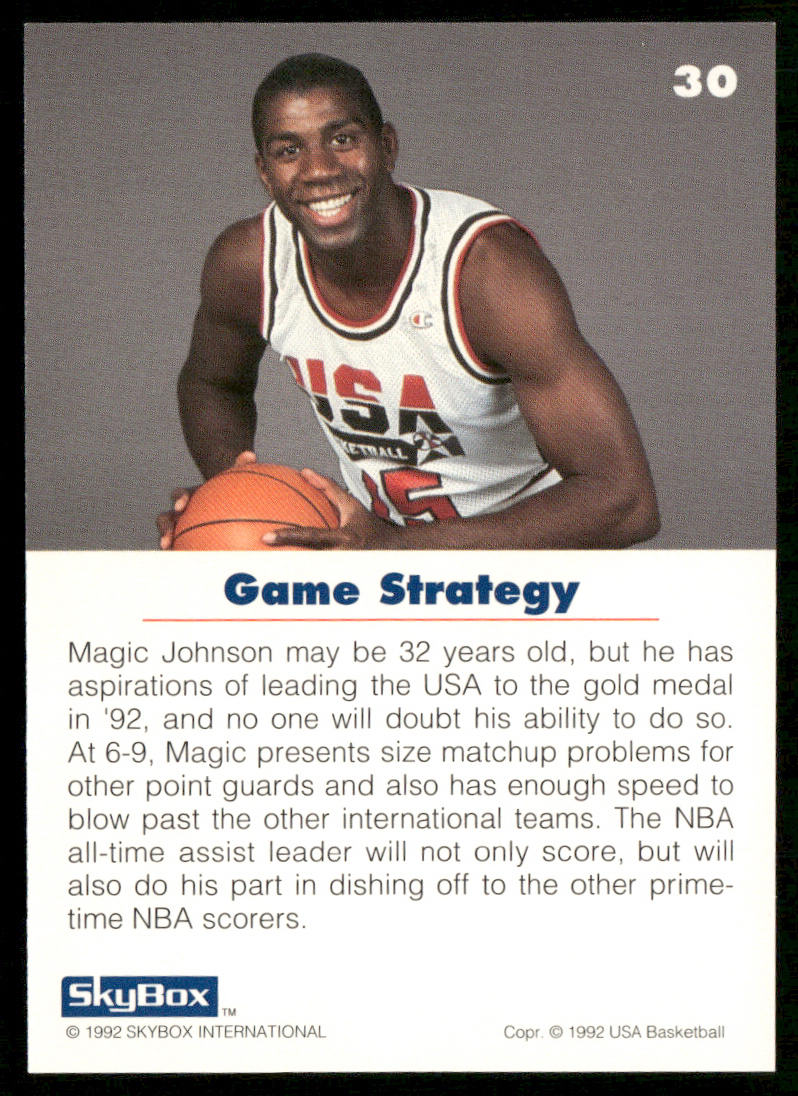 Earvin "Magic" Johnson 1992 SkyBox USA #30 USA
