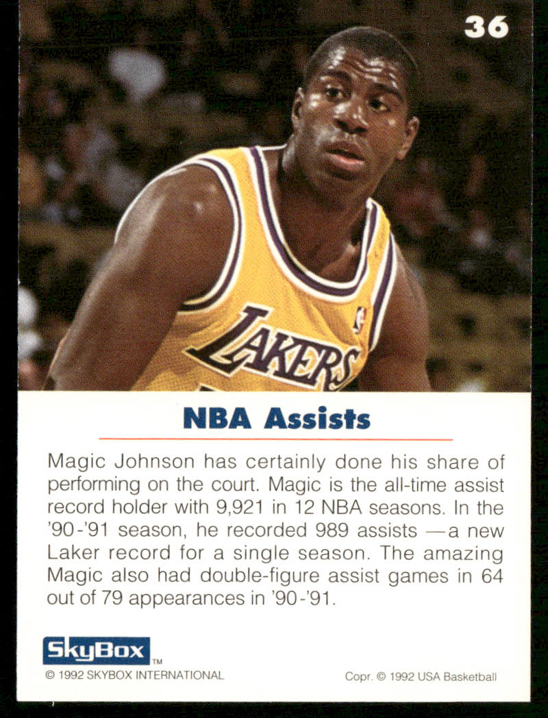 Earvin "Magic" Johnson 1992 SkyBox USA #36 USA