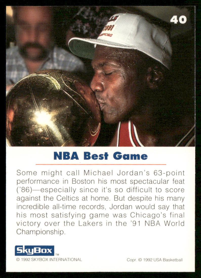Michael Jordan 1992 SkyBox USA #40 USA