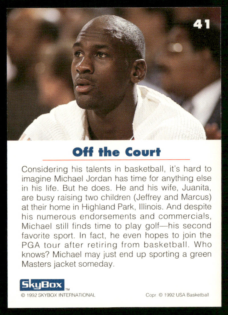 Michael Jordan 1992 SkyBox USA #41 USA