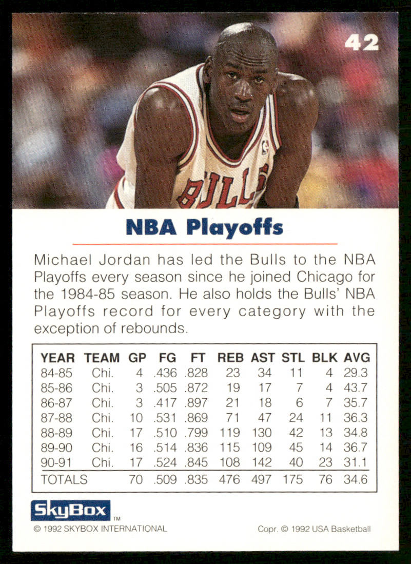 Michael Jordan 1992 SkyBox USA #42 USA