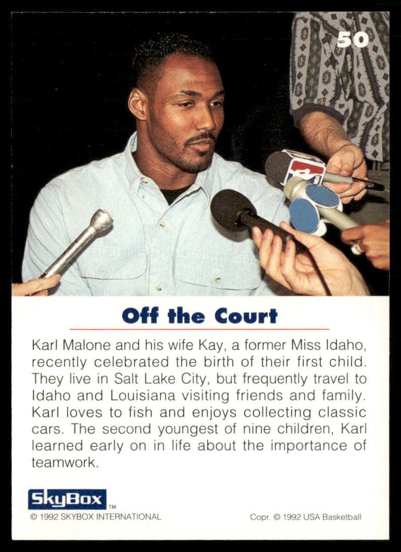Karl Malone 1992 SkyBox USA #50 USA