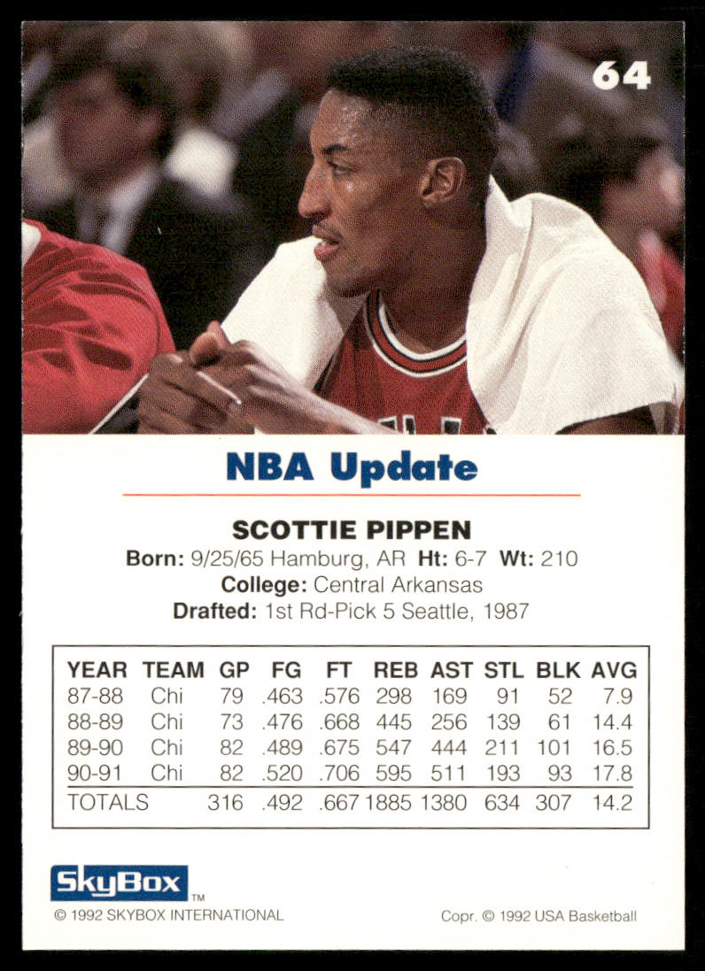 Scottie Pippen 1992 SkyBox USA #64 USA