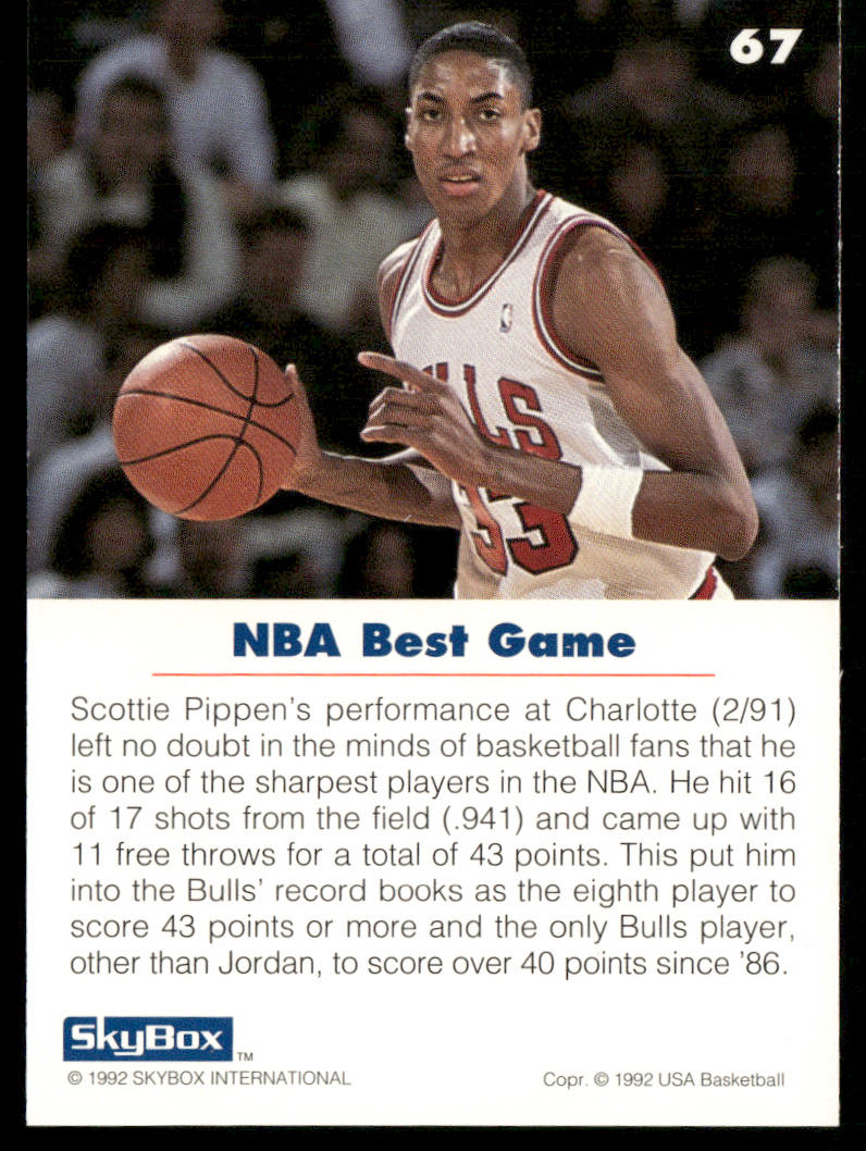 Scottie Pippen 1992 SkyBox USA #67 USA