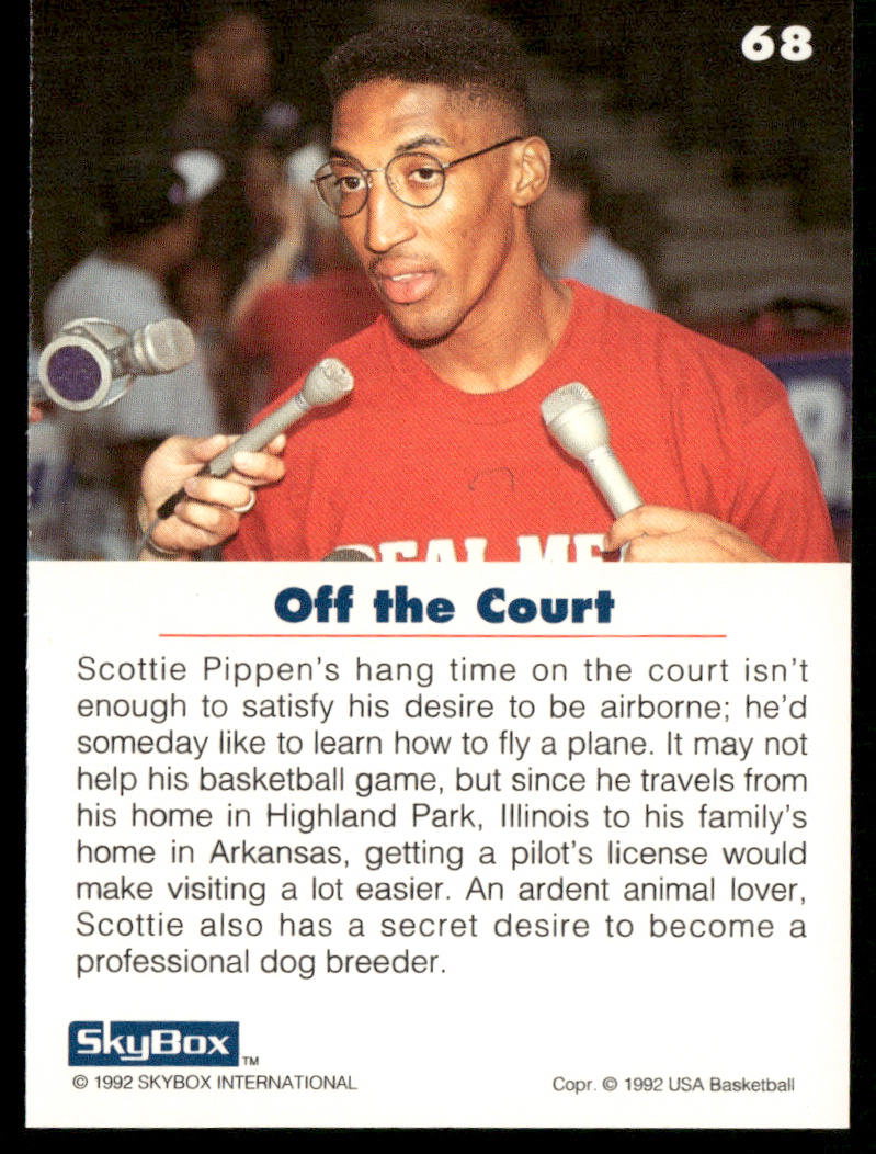 Scottie Pippen 1992 SkyBox USA #68 USA
