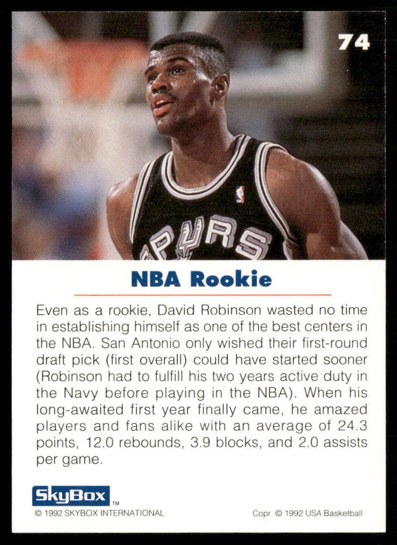 David Robinson 1992 SkyBox USA #74 USA
