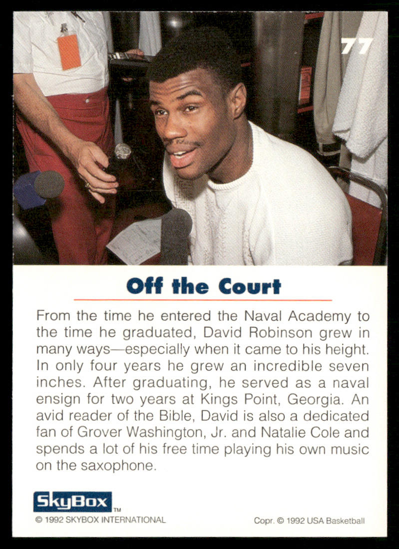 David Robinson 1992 SkyBox USA #77 USA