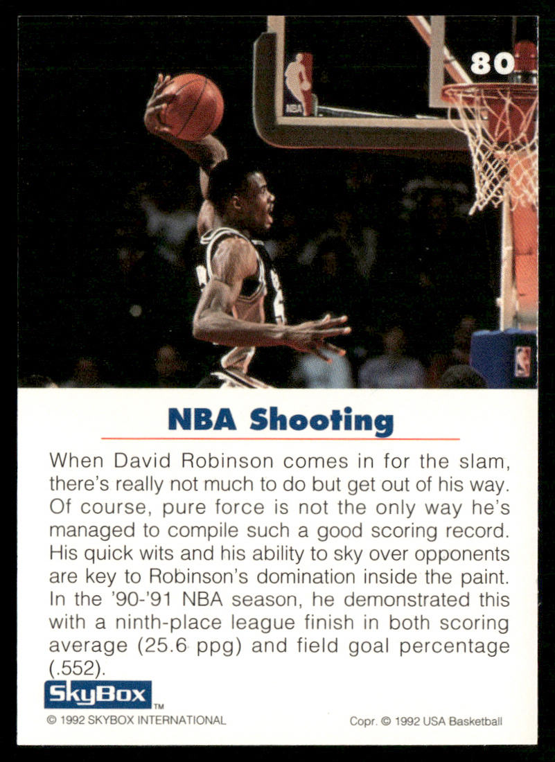 David Robinson 1992 SkyBox USA #80 USA