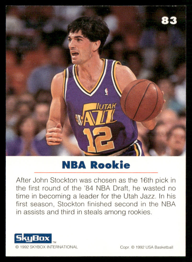 John Stockton 1992 SkyBox USA #83 USA