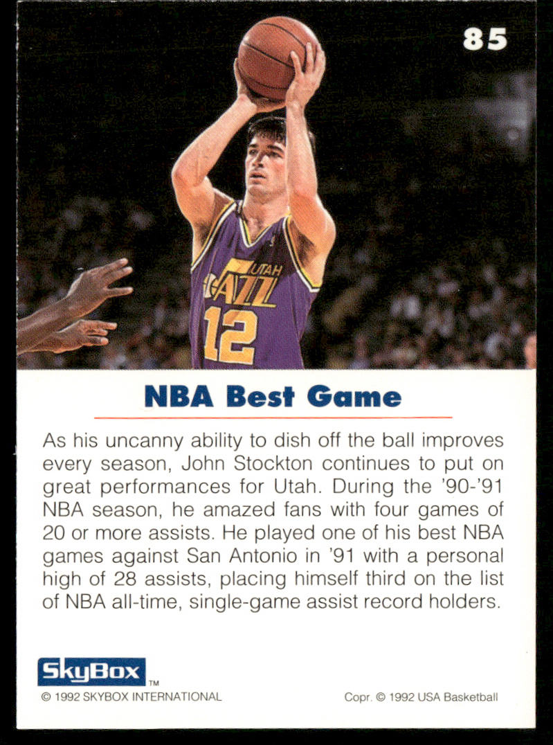 John Stockton 1992 SkyBox USA #85 USA