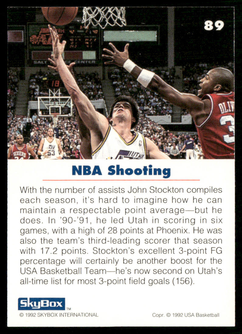 John Stockton 1992 SkyBox USA #89 USA