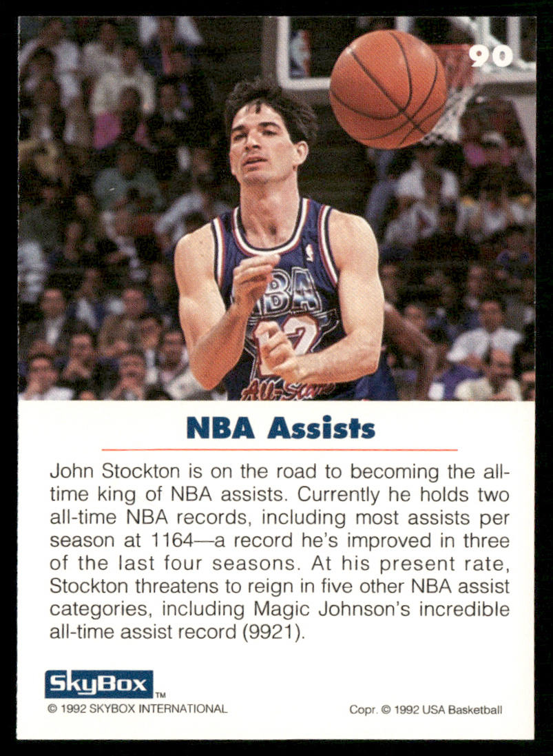 John Stockton 1992 SkyBox USA #90 USA