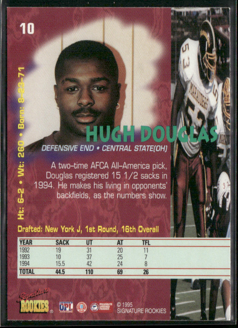 Hugh Douglas 1995 Signature Rookies Tetrad #10 New York Jets