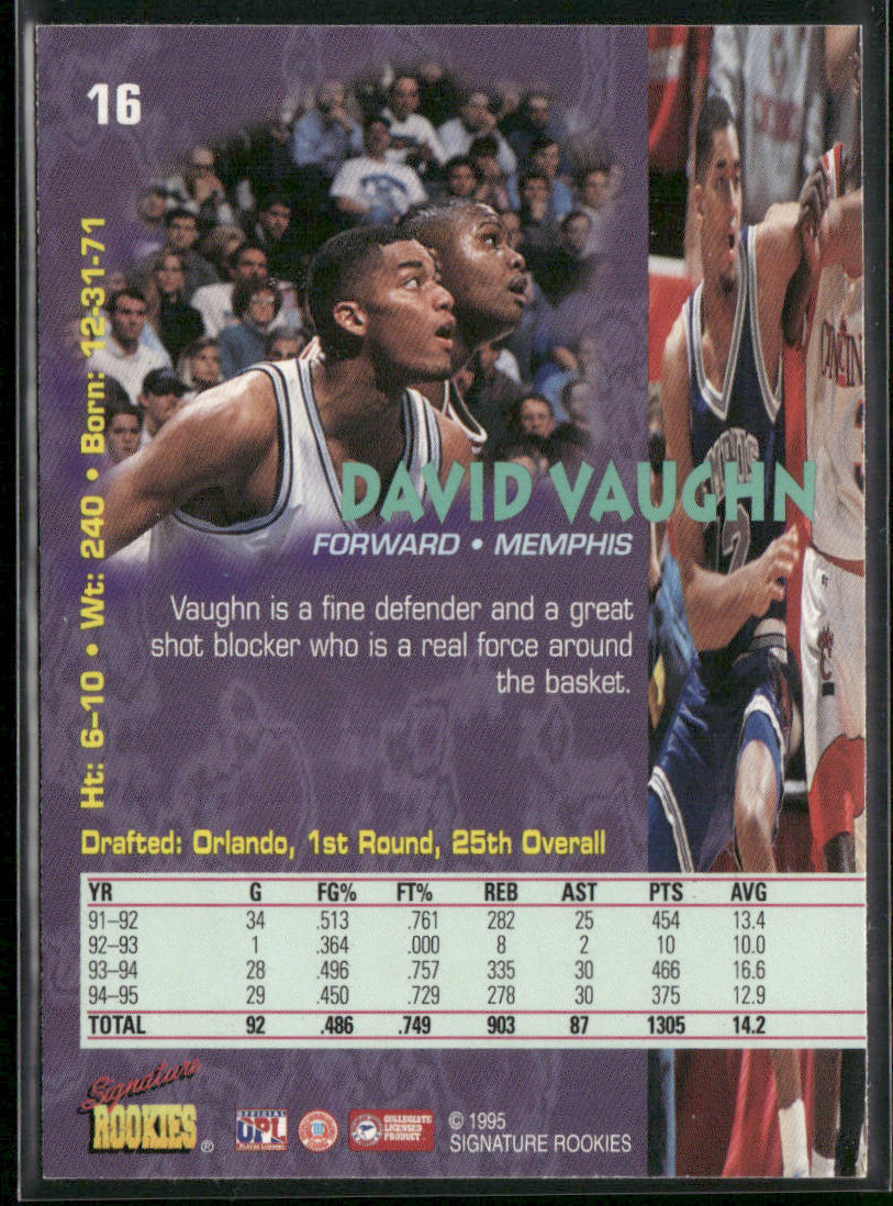 David Vaughn 1995 Signature Rookies Tetrad #16 Orlando Magic