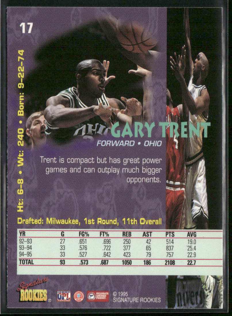 Gary Trent 1995 Signature Rookies Tetrad #17 Milwaukee Bucks