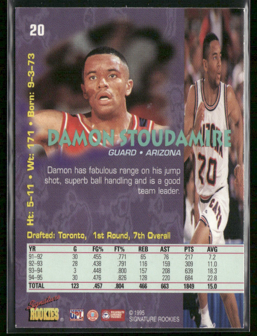 Damon Stoudamire 1995 Signature Rookies Tetrad #20 Toronto Raptors