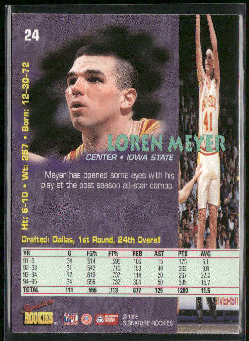 Loren Meyer 1995 Signature Rookies Tetrad #24 Dallas Mavericks
