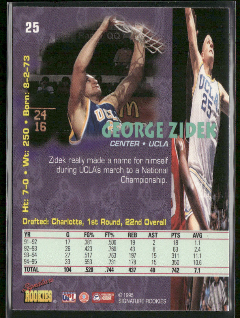 George Zidek 1995 Signature Rookies Tetrad #25 UCLA Bruins