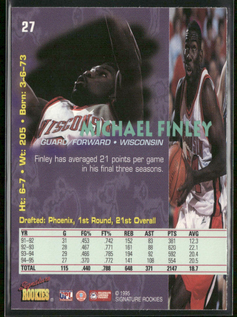 Michael Finley 1995 Signature Rookies Tetrad #27 Phoenix Suns
