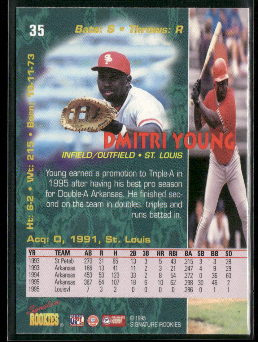 Dmitri Young 1995 Signature Rookies Tetrad #35 St. Louis Cardinals