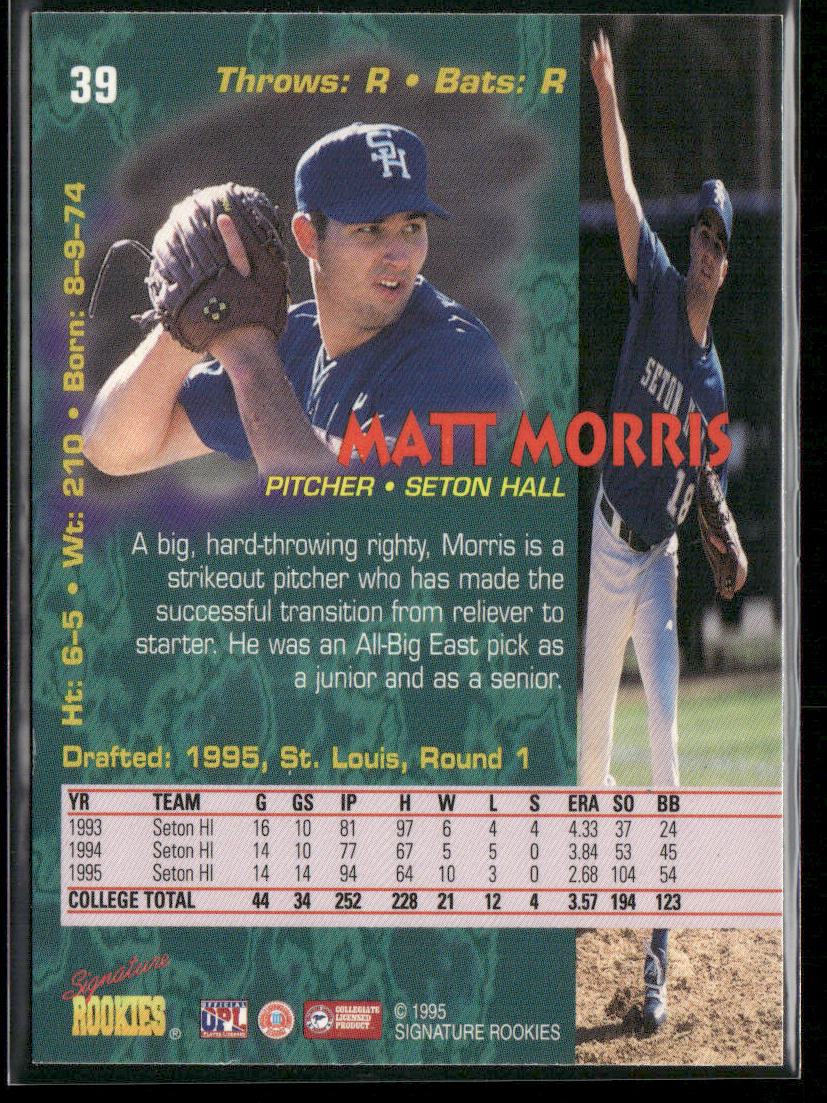 Matt Morris 1995 Signature Rookies Tetrad #39 St. Louis Cardinals