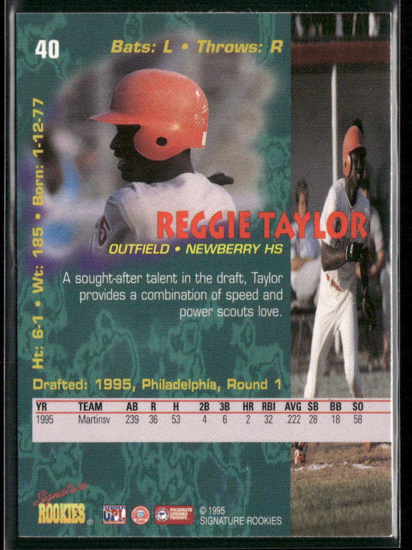 Reggie Taylor 1995 Signature Rookies Tetrad #40 Philadelphia Phillies