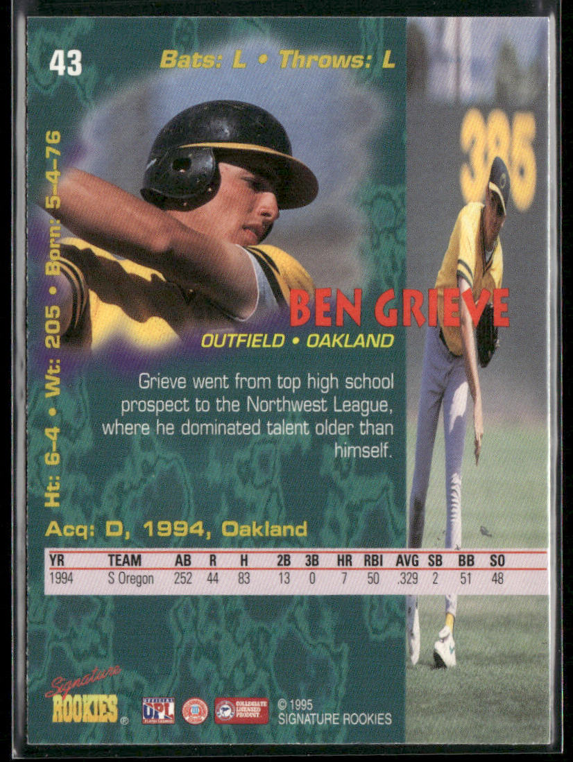 Ben Grieve 1995 Signature Rookies Tetrad #43 Oakland Athletics