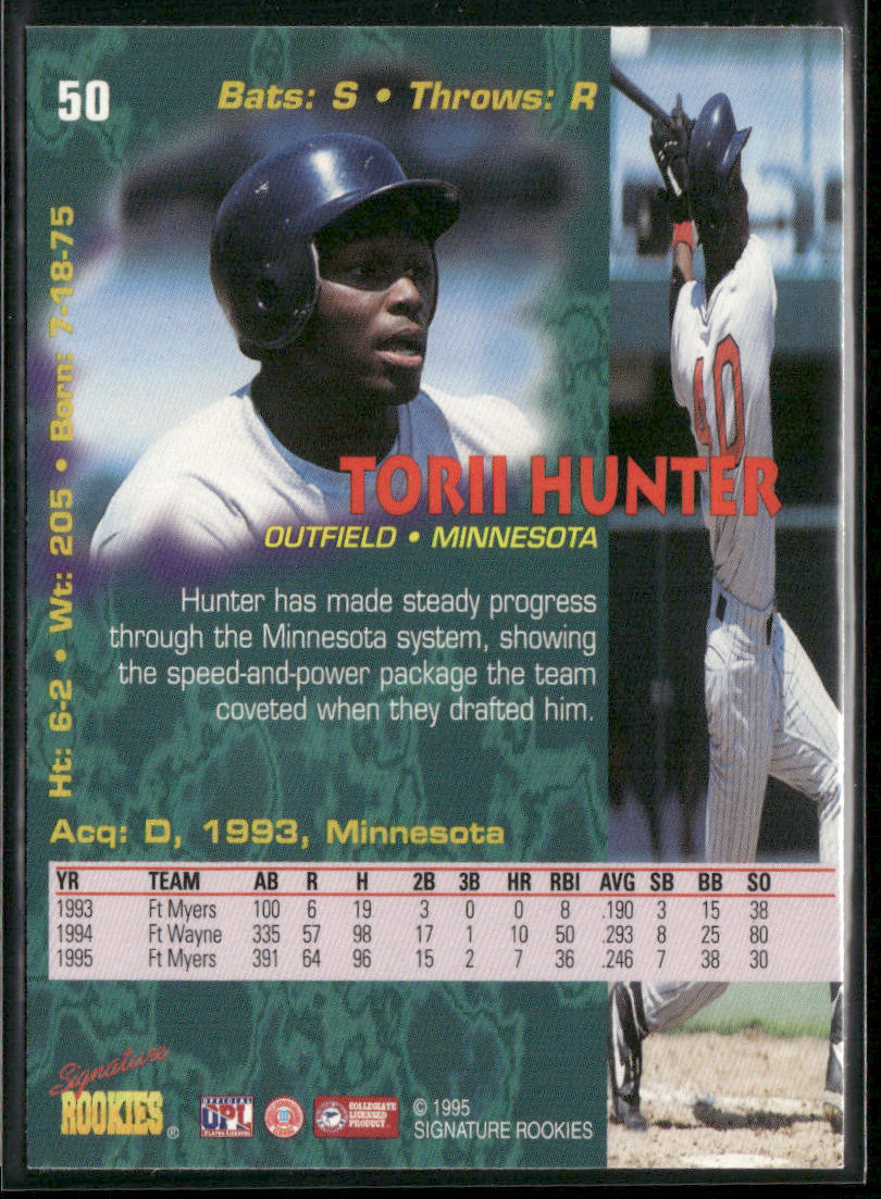 Torii Hunter 1995 Signature Rookies Tetrad #50 Minnesota Twins