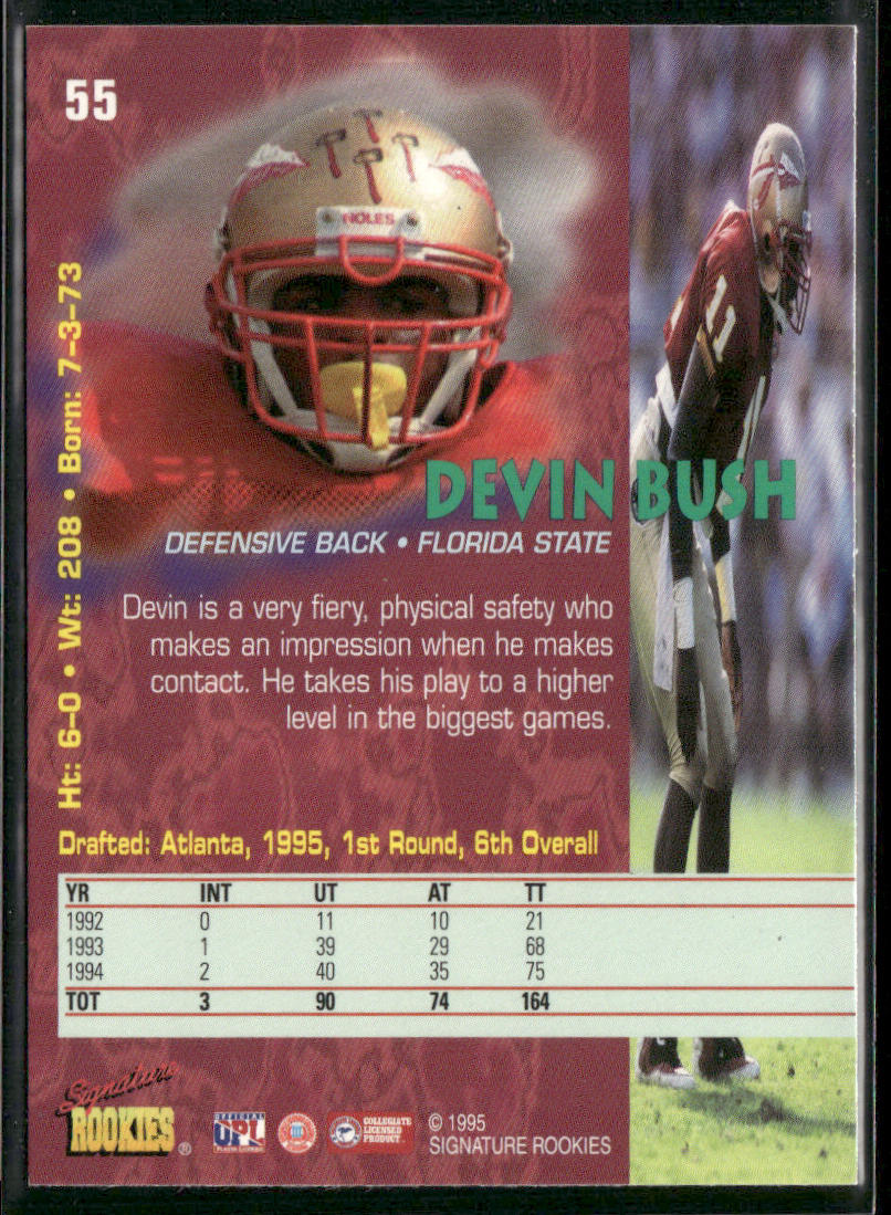Devin Bush 1995 Signature Rookies Tetrad #55 Atlanta Falcons